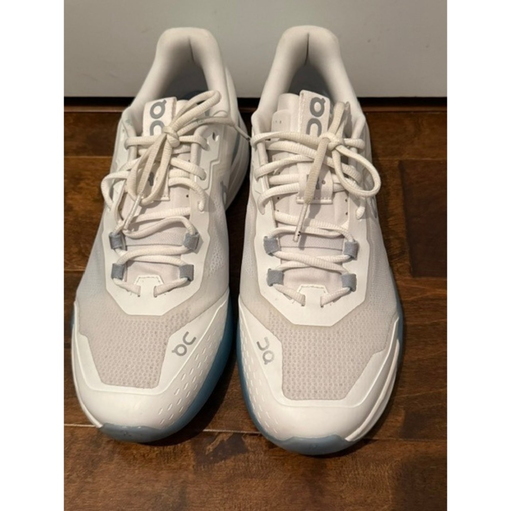 On Running The Roger Pro White Grey Blue Tennis Shoes Sneakers Mens Sz 12